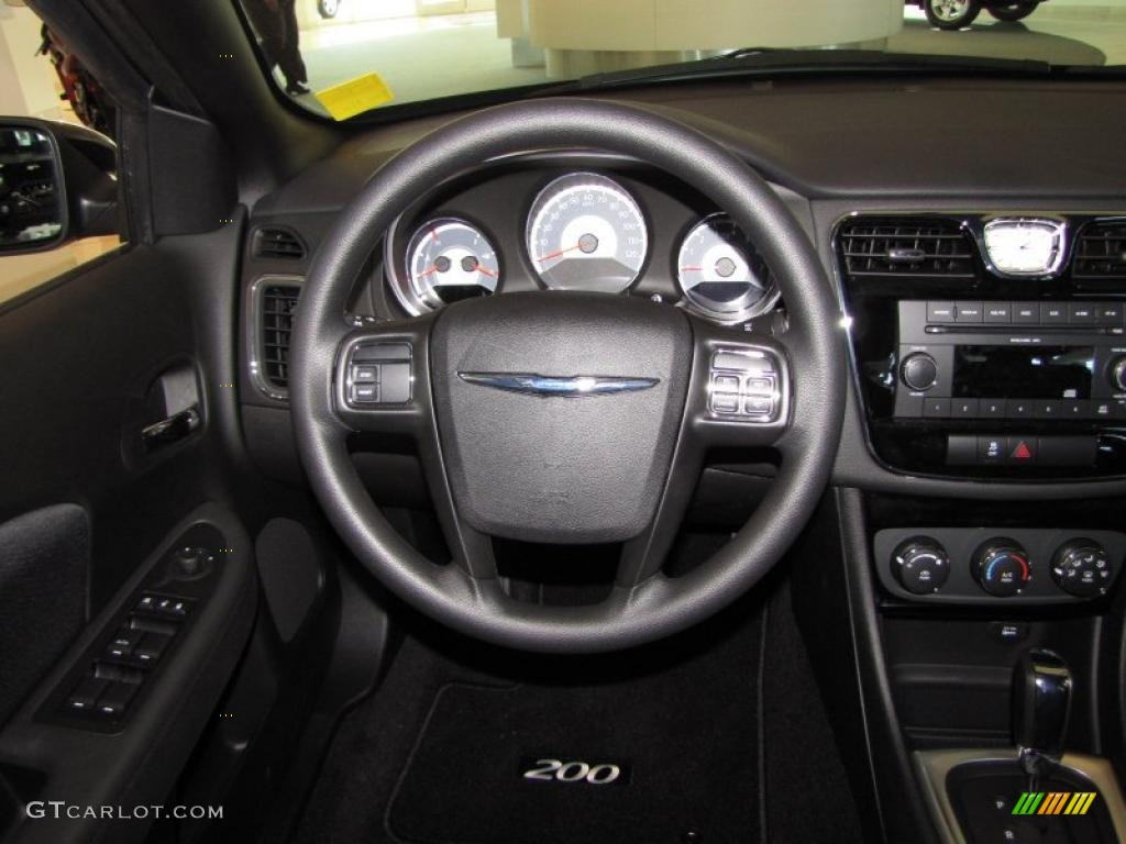 2011 Chrysler 200 LX Black Steering Wheel Photo #45857958