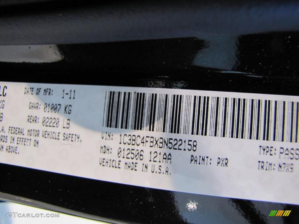 2011 200 Color Code PXR for Brilliant Black Crystal Pearl Photo #45857966