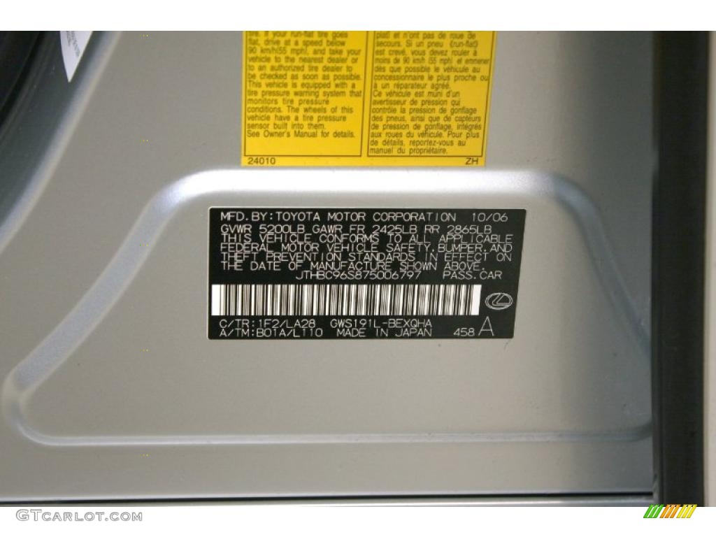 2007 GS Color Code 1F2 for Mercury Metallic Photo #45858662