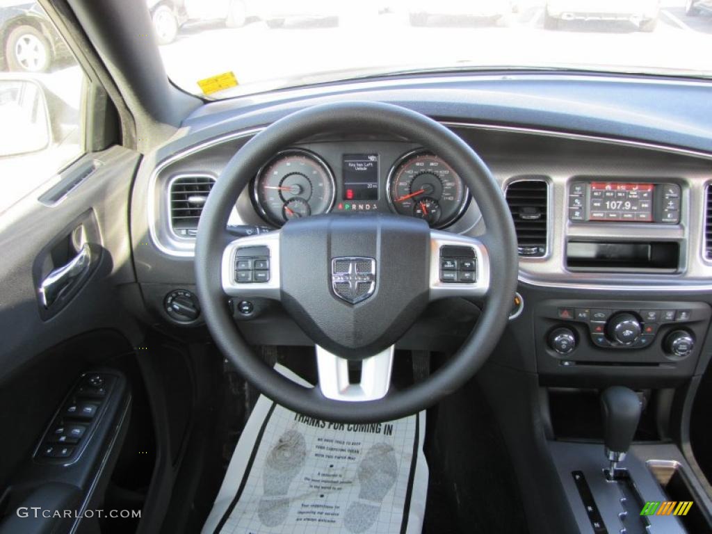 2011 Dodge Charger SE Black Steering Wheel Photo #45859590