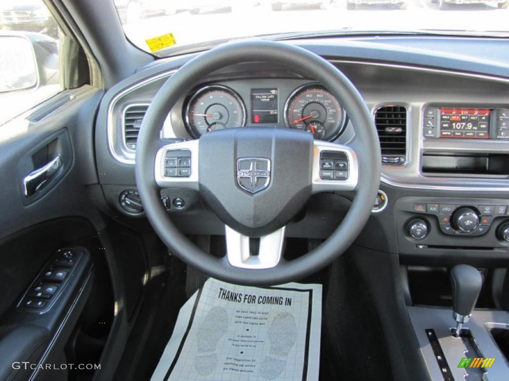 2011 Dodge Charger SE Black Steering Wheel Photo #45859738