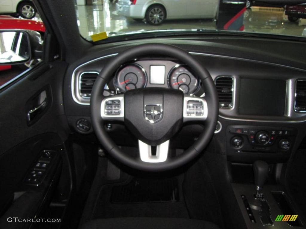 2011 Dodge Charger Rallye Black Steering Wheel Photo #45859874