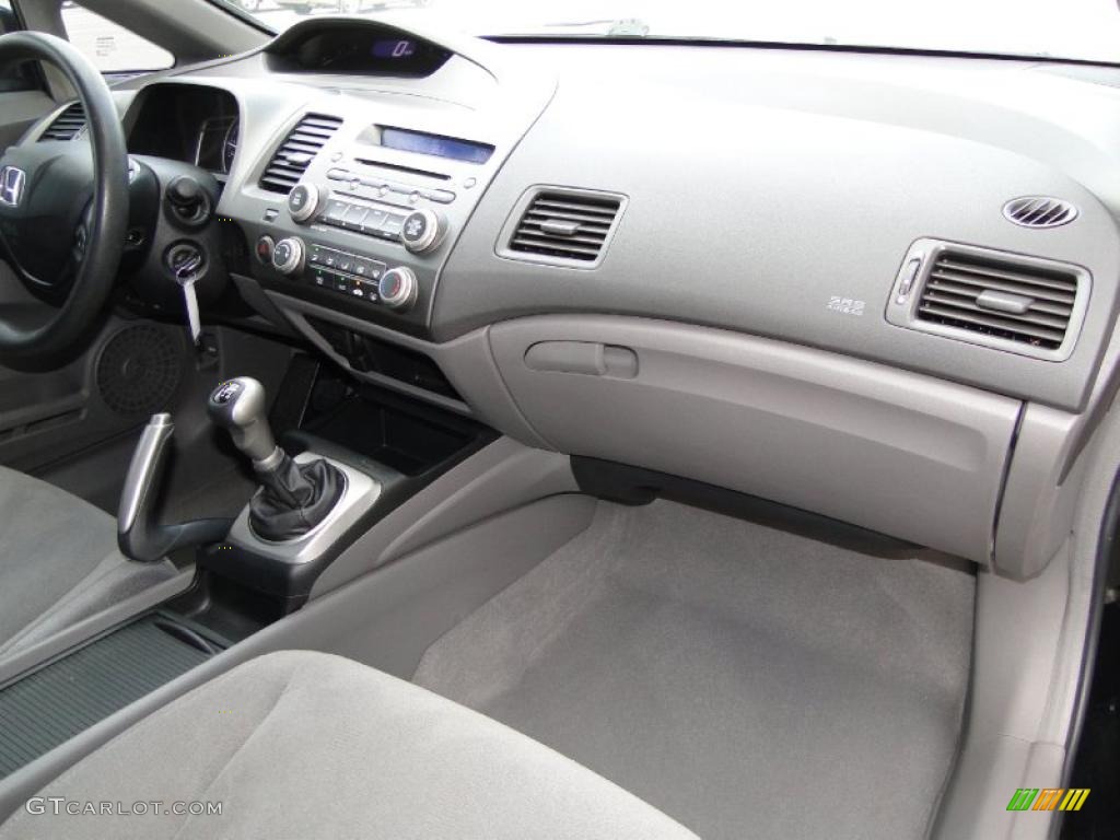 2008 Honda Civic LX Sedan Gray Dashboard Photo #45860410