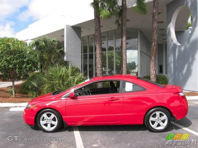 2008 Civic EX-L Coupe - Rallye Red / Black photo #35