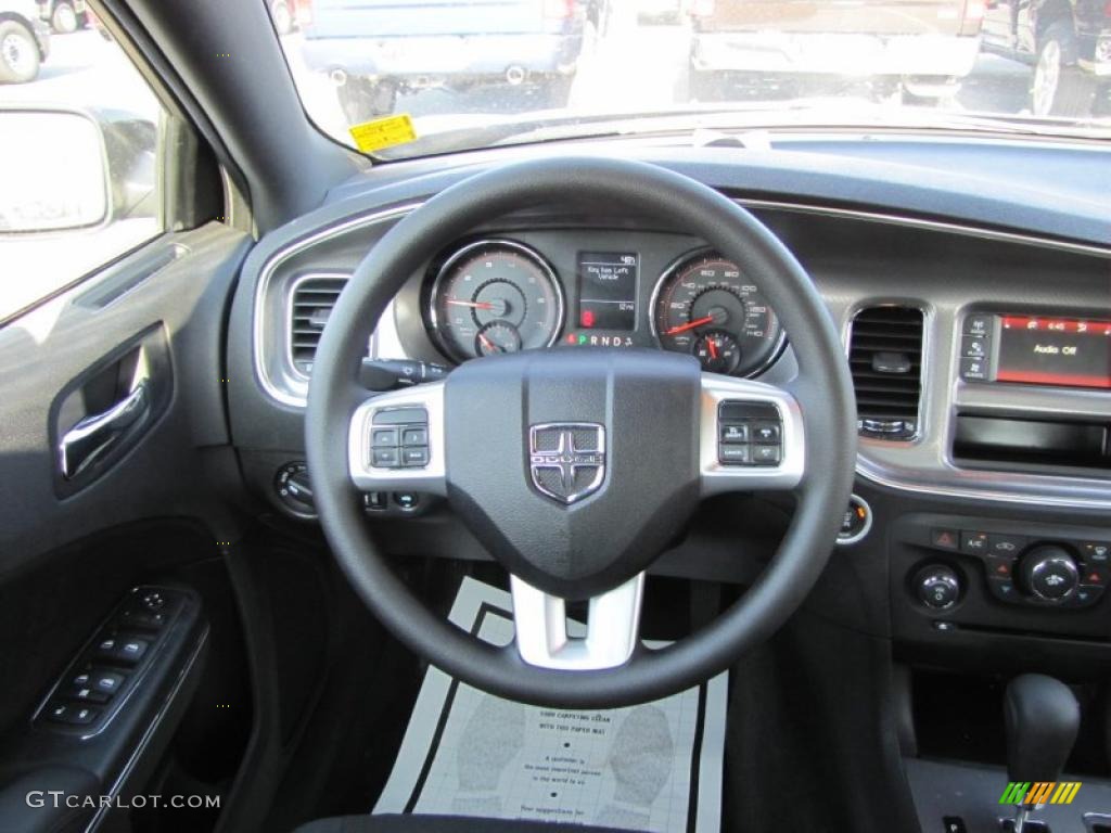 2011 Dodge Charger SE Black Steering Wheel Photo #45860855