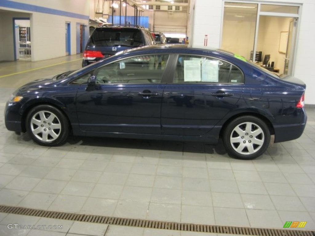 2009 Civic LX Sedan - Royal Blue Pearl / Gray photo #4
