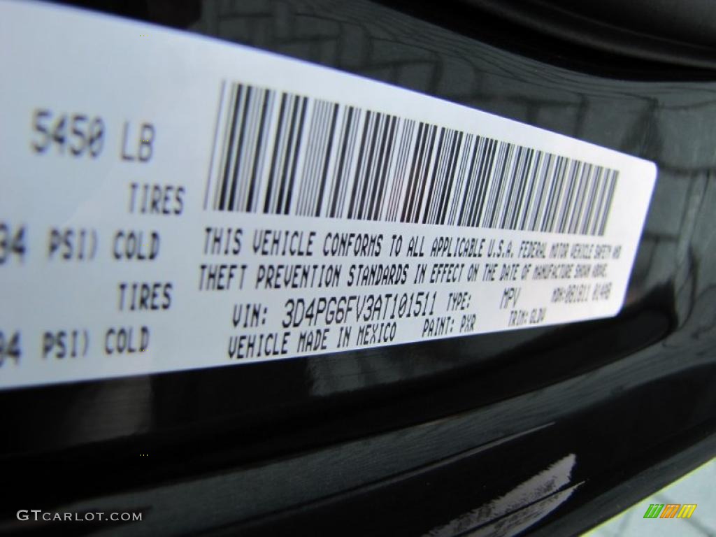 2010 Journey R/T - Brilliant Black Crystal Pearl / Dark Slate Gray photo #35