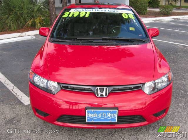 2008 Civic EX-L Coupe - Rallye Red / Black photo #52
