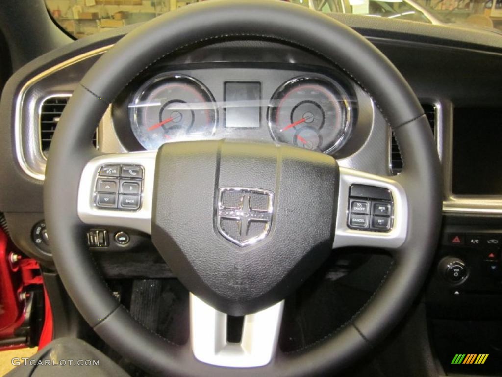 2011 Dodge Charger Rallye Black Steering Wheel Photo #45869987