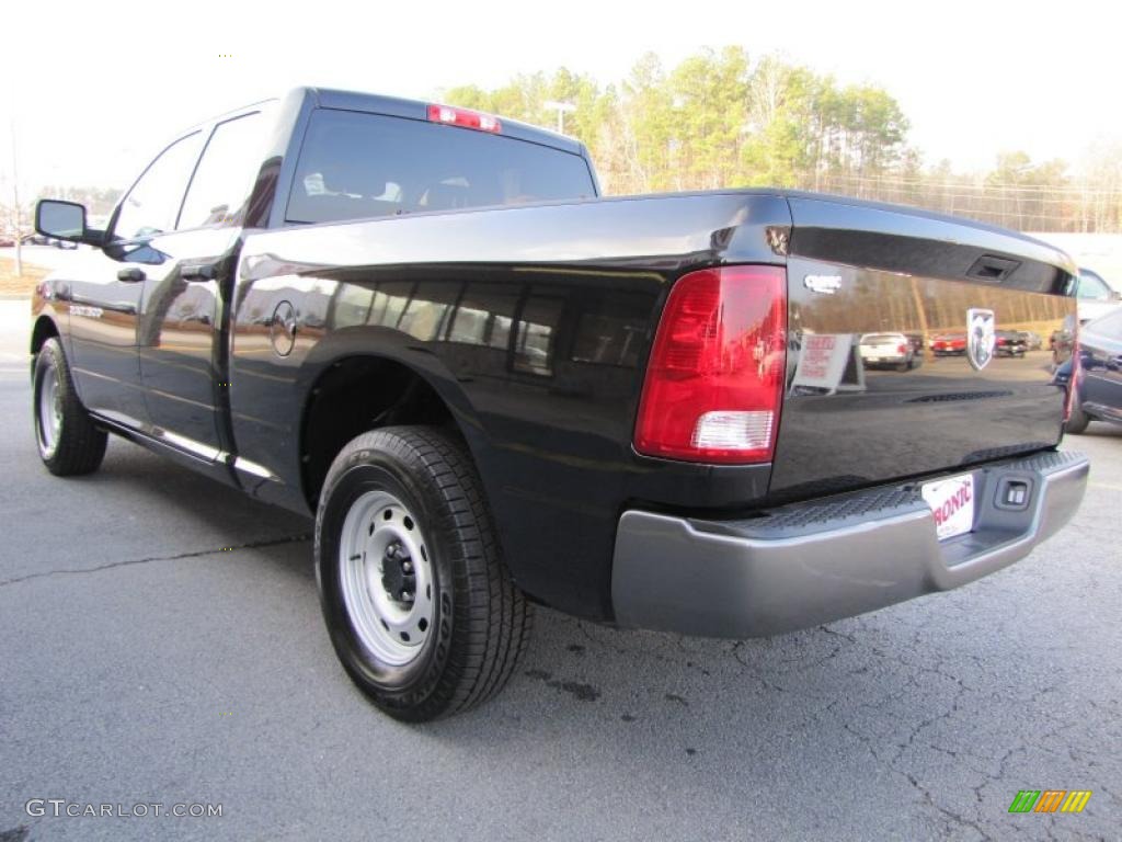 2011 Ram 1500 ST Quad Cab - Brilliant Black Crystal Pearl / Dark Slate Gray/Medium Graystone photo #5