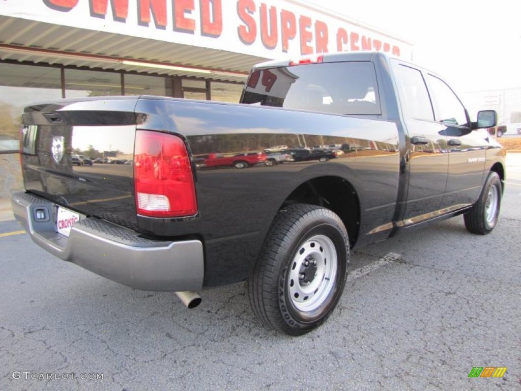 2011 Ram 1500 ST Quad Cab - Brilliant Black Crystal Pearl / Dark Slate Gray/Medium Graystone photo #7