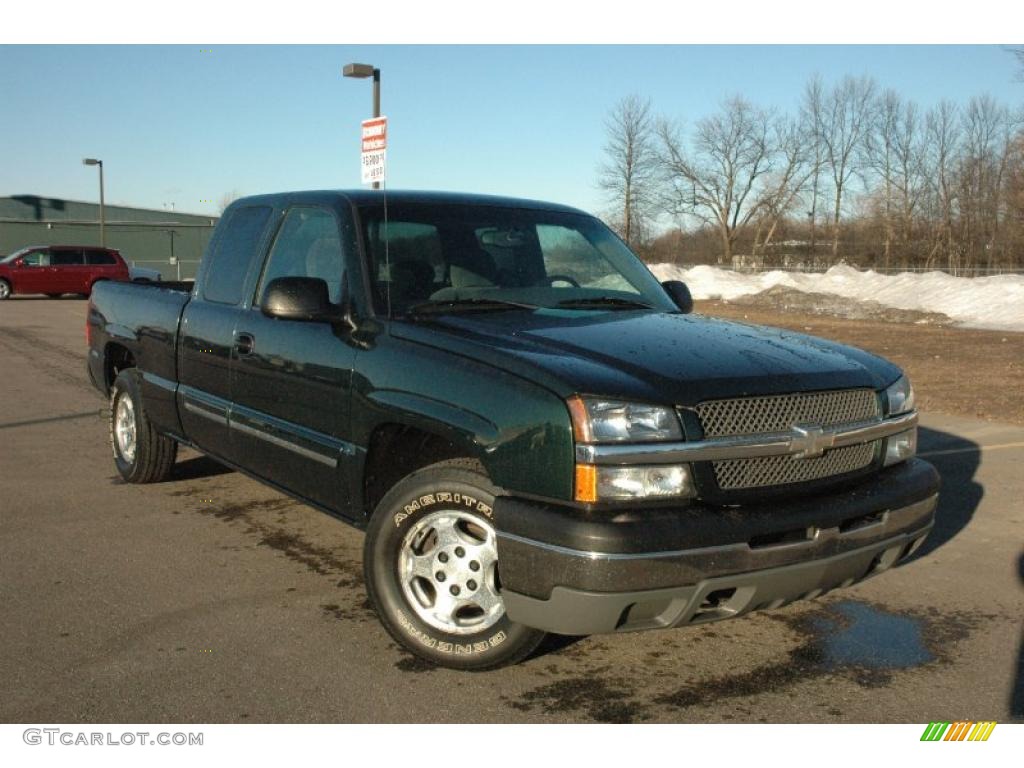Dark Green Metallic 2003 Chevrolet Silverado 1500 LS Extended Cab Exterior Photo #45871847