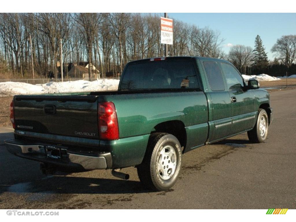 2003 Silverado 1500 LS Extended Cab - Dark Green Metallic / Dark Charcoal photo #4