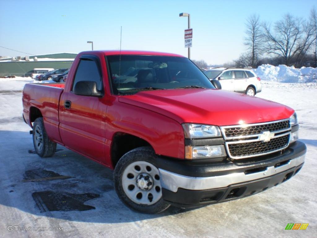 2006 Silverado 1500 Work Truck Regular Cab - Victory Red / Dark Charcoal photo #3