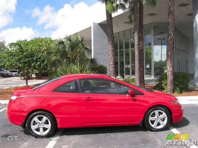 2008 Civic EX-L Coupe - Rallye Red / Black photo #62