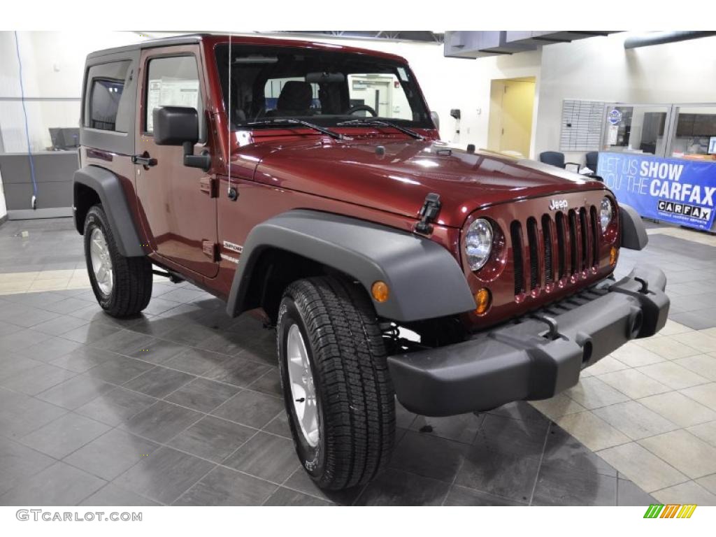2011 Wrangler Sport S 4x4 - Deep Cherry Red Crystal Pearl / Black photo #4