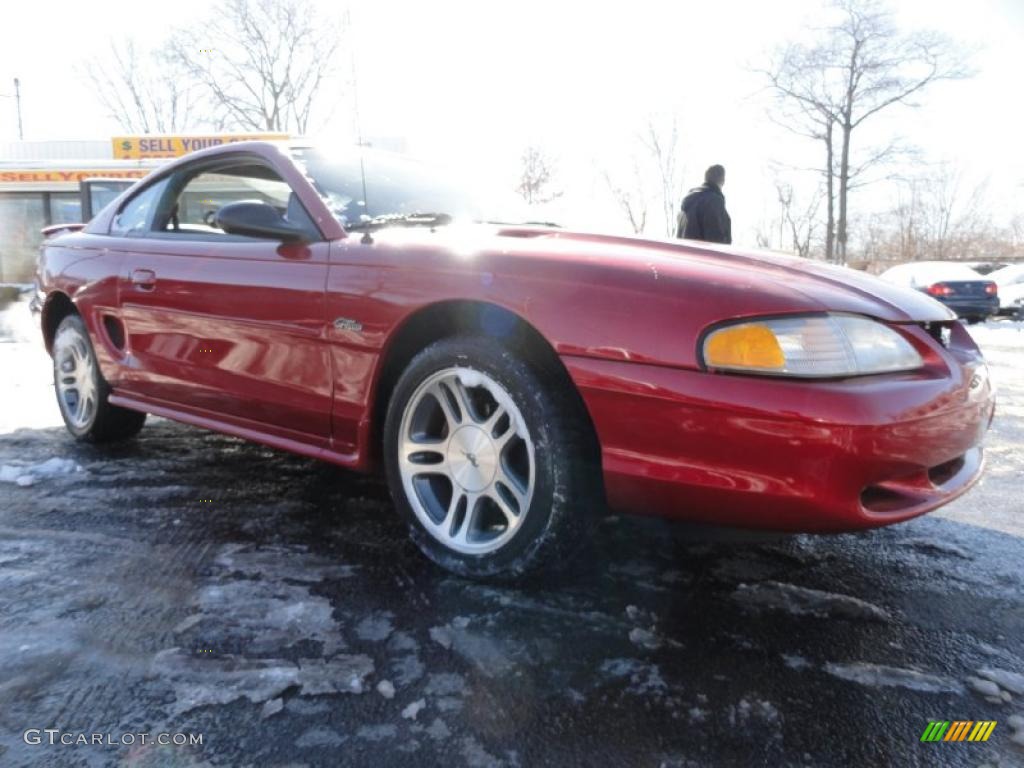 1997 Mustang GT Coupe - Laser Red Metallic / Saddle photo #8