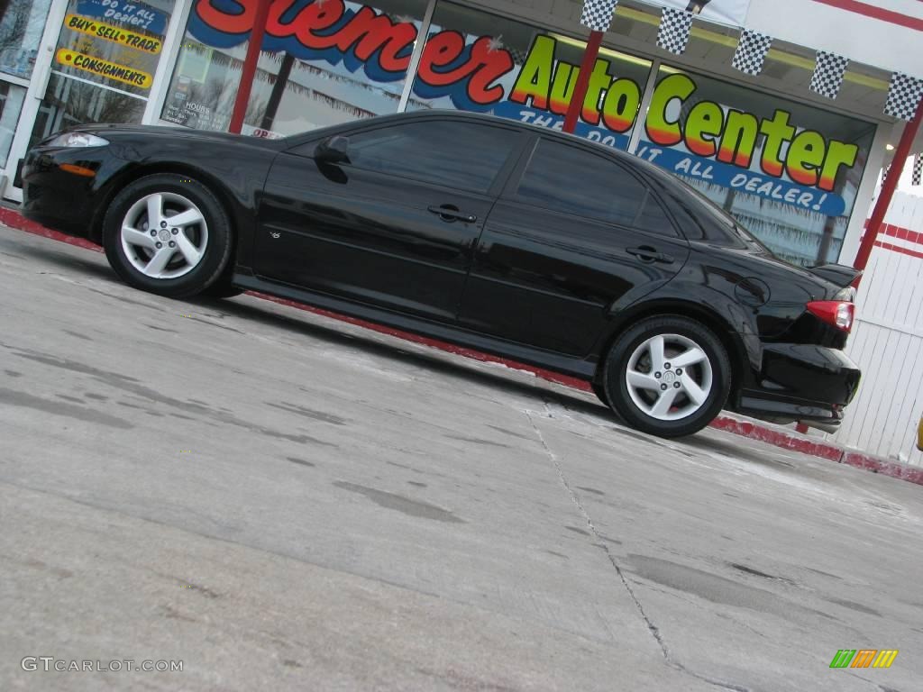 2003 MAZDA6 s Sedan - Onyx Black / Gray photo #2