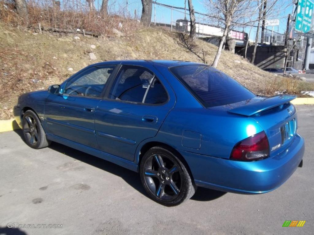 2003 Sentra SE-R - Vibrant Blue Metallic / Stone Gray photo #18