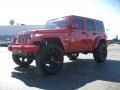 2008 Flame Red Jeep Wrangler Unlimited Rubicon 4x4  photo #1