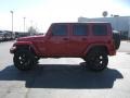 2008 Flame Red Jeep Wrangler Unlimited Rubicon 4x4  photo #8
