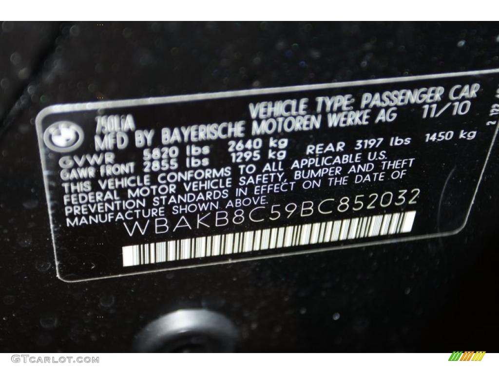 2011 7 Series 750Li Sedan - Black Sapphire Metallic / Black Nappa Leather photo #6