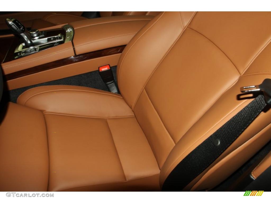 Saddle/Black Nappa Leather Interior 2011 BMW 7 Series 750i Sedan Photo #45895317