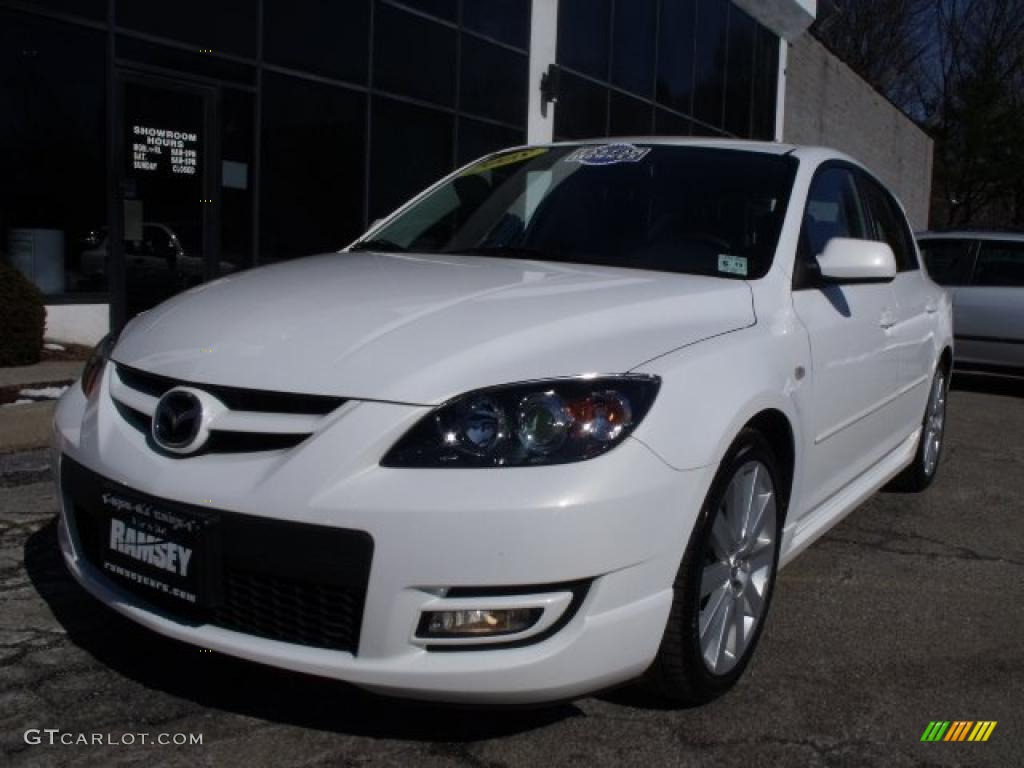 2008 MAZDA3 MAZDASPEED Grand Touring - Crystal White Pearl Mica / Black photo #1