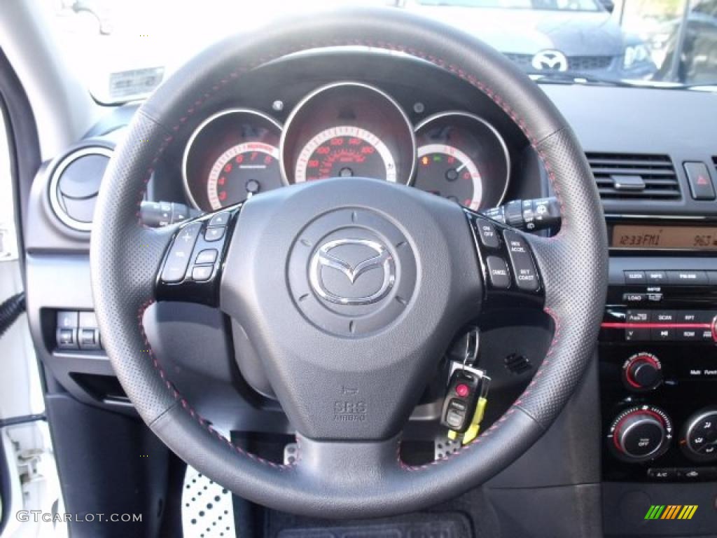 2008 Mazda MAZDA3 MAZDASPEED Grand Touring Black Steering Wheel Photo #45904457