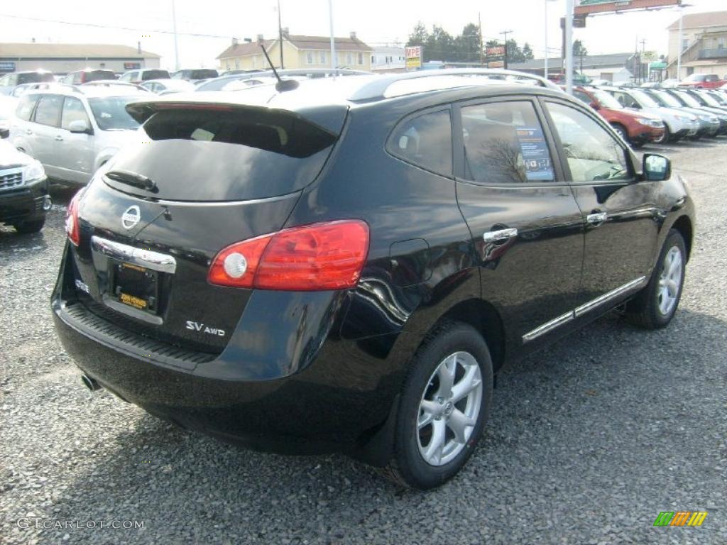 2011 Rogue SV AWD - Wicked Black / Black photo #8