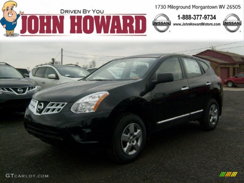 2011 Rogue S AWD - Wicked Black / Black photo #1