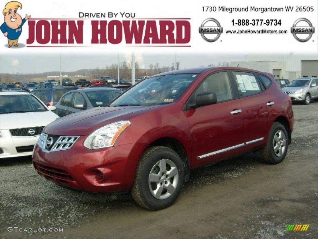 2011 Rogue S AWD - Cayenne Red / Gray photo #1