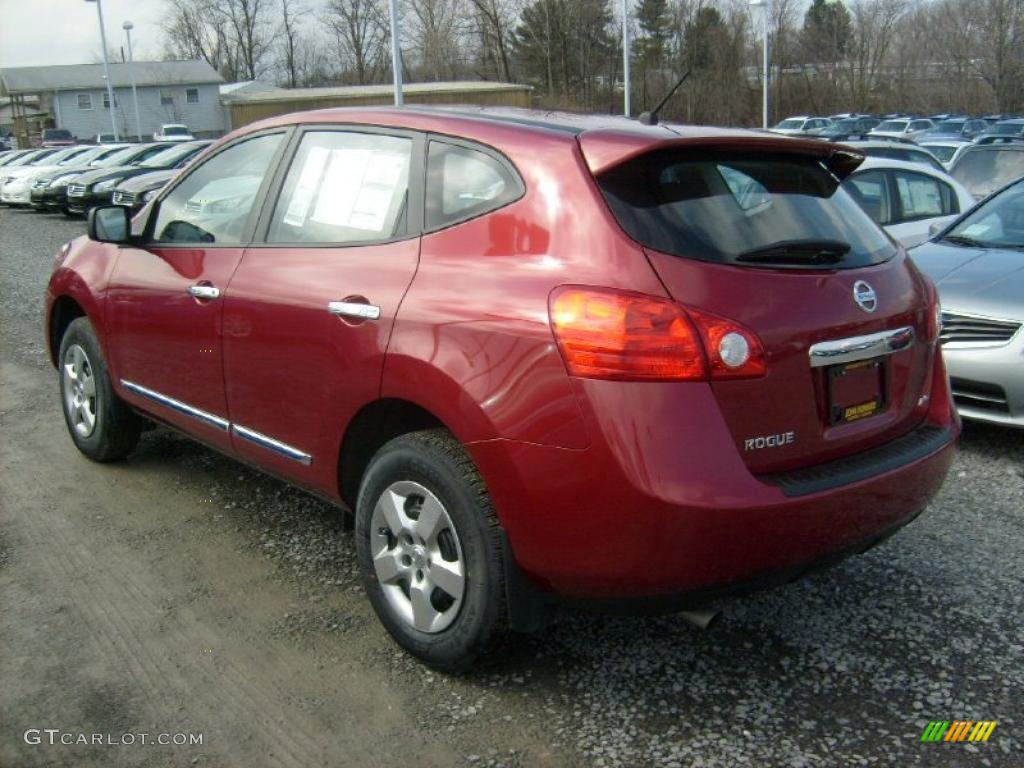 2011 Rogue S AWD - Cayenne Red / Gray photo #2