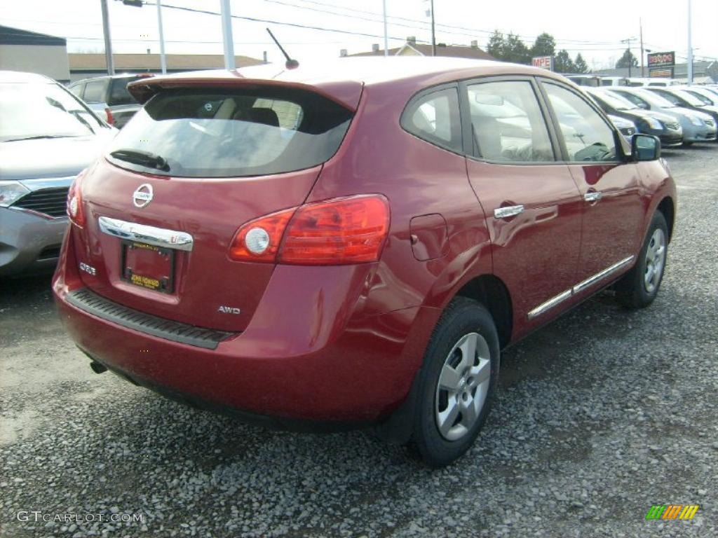 2011 Rogue S AWD - Cayenne Red / Gray photo #8