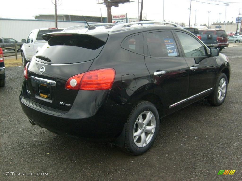 2011 Rogue SV AWD - Wicked Black / Black photo #8