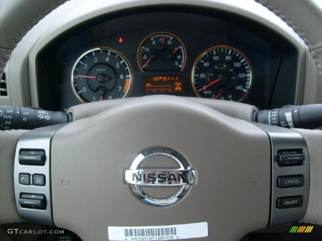 2011 Nissan Titan SL Crew Cab 4x4 Almond Steering Wheel Photo #45905339