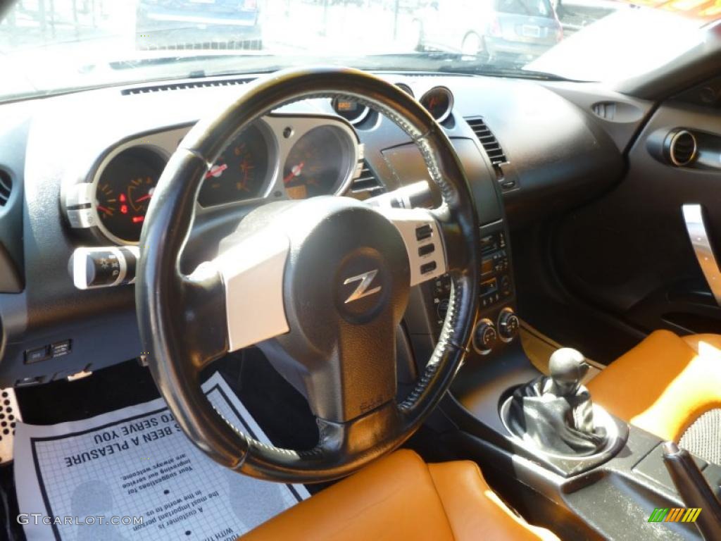Burnt Orange Interior 2004 Nissan 350Z Touring Roadster Photo #45906029