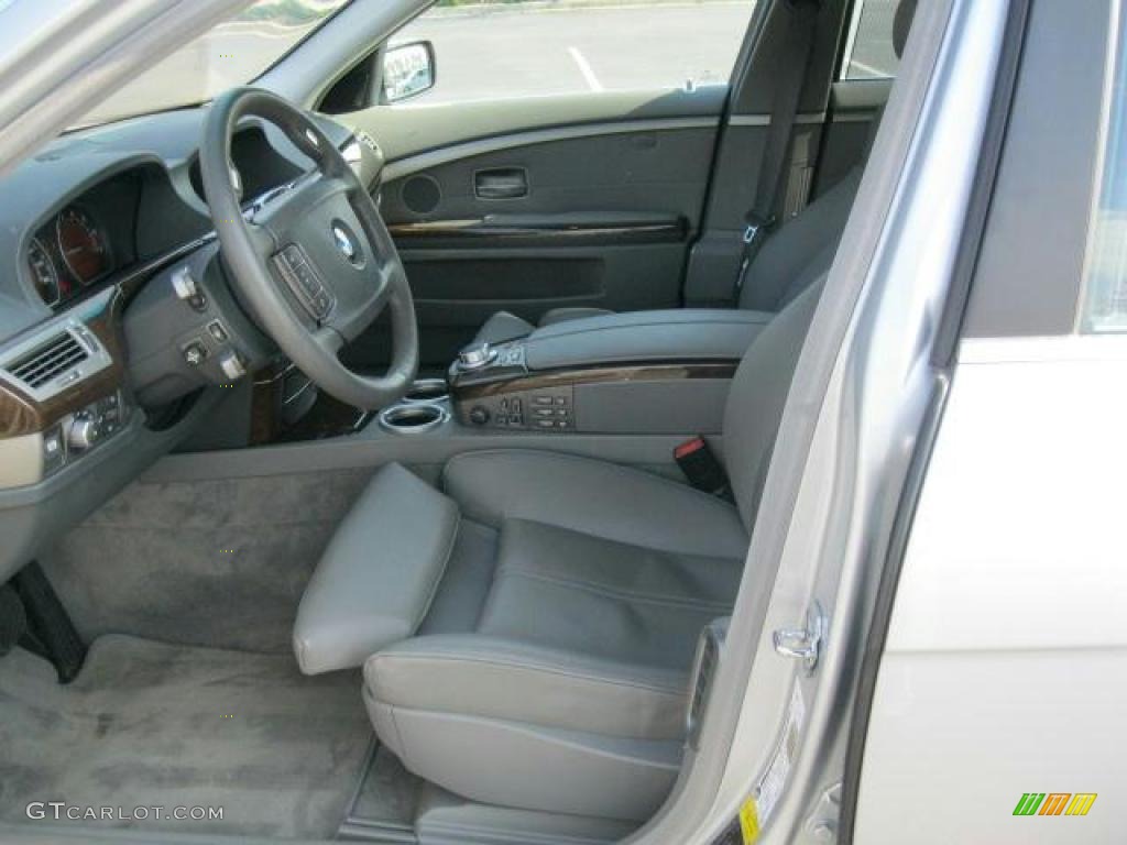 Flannel Grey Interior 2008 BMW 7 Series 750Li Sedan Photo #45906242