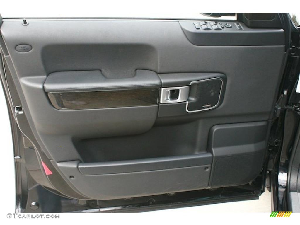 2008 Land Rover Range Rover Westminster Supercharged Westminster Jet Black/Tan Door Panel Photo #45906662