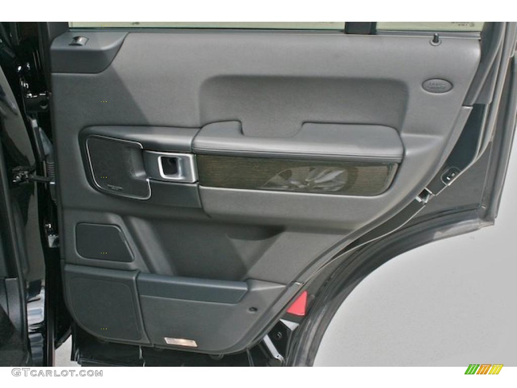 2008 Land Rover Range Rover Westminster Supercharged Westminster Jet Black/Tan Door Panel Photo #45906677