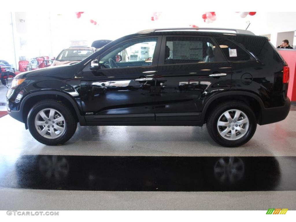 2011 Sorento LX AWD - Ebony Black / Gray photo #3