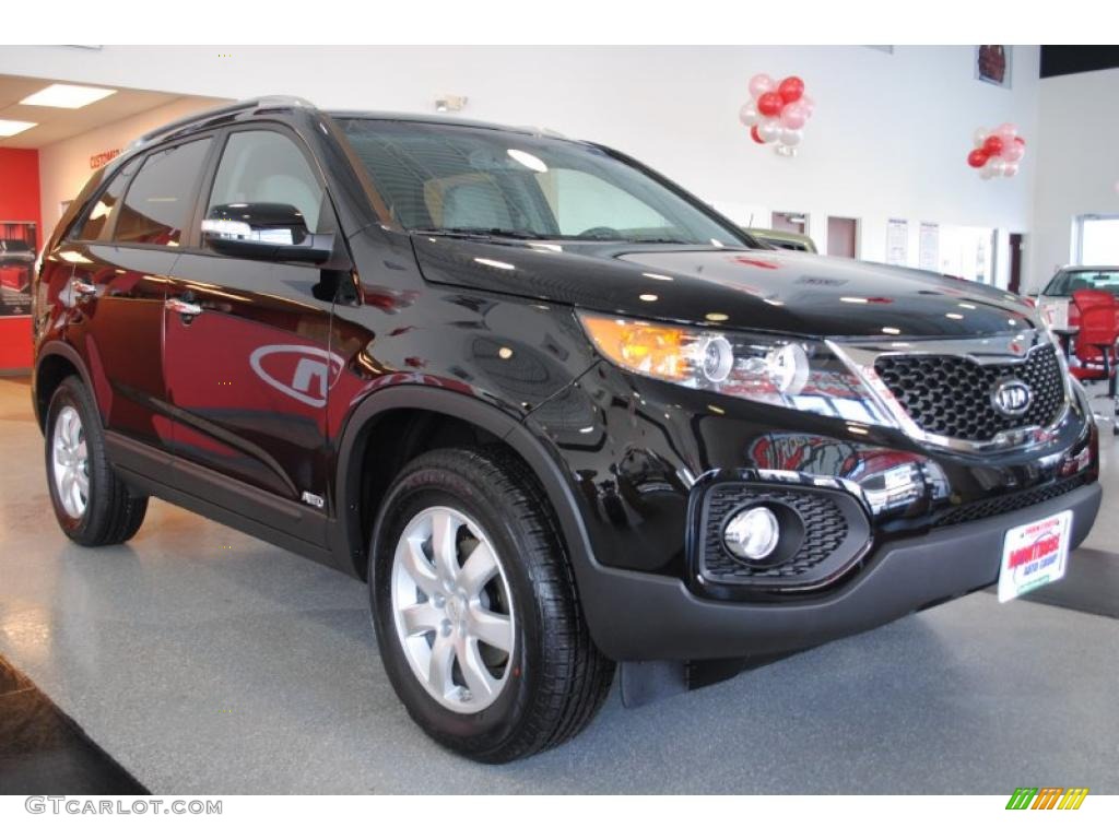 2011 Sorento LX AWD - Ebony Black / Gray photo #8