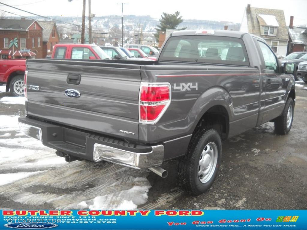 2011 F150 XL Regular Cab 4x4 - Sterling Grey Metallic / Steel Gray photo #3