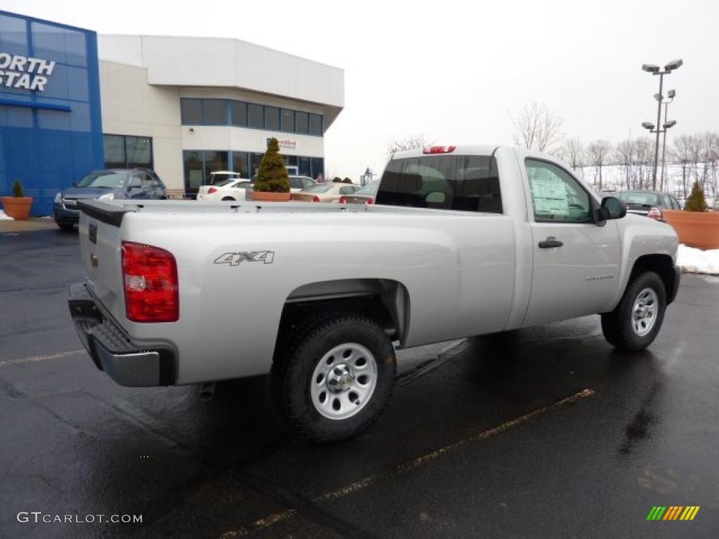 2011 Silverado 1500 Regular Cab 4x4 - Sheer Silver Metallic / Dark Titanium photo #10