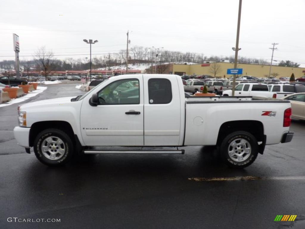 Summit White 2007 Chevrolet Silverado 1500 LT Extended Cab 4x4 Exterior Photo #45918039