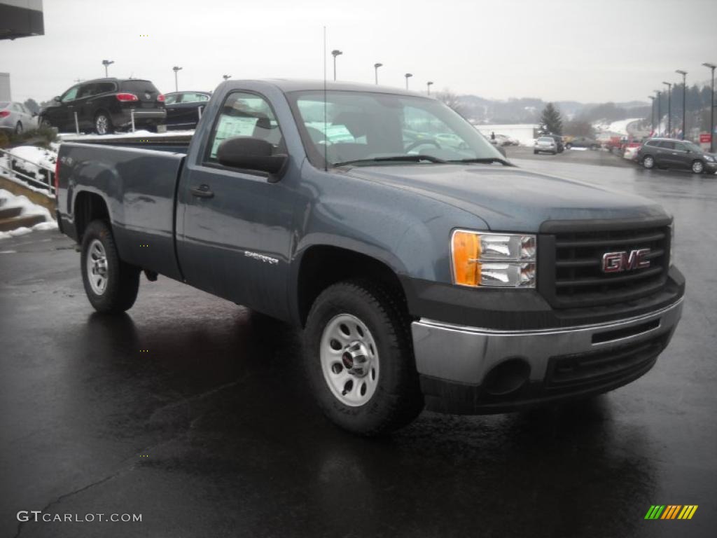 Stealth Gray Metallic 2011 GMC Sierra 1500 Regular Cab 4x4 Exterior Photo #45918468
