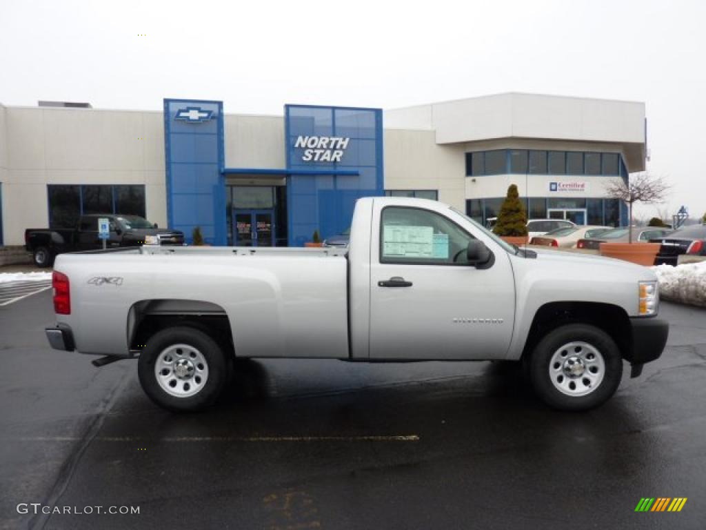 2011 Silverado 1500 Regular Cab 4x4 - Sheer Silver Metallic / Dark Titanium photo #11