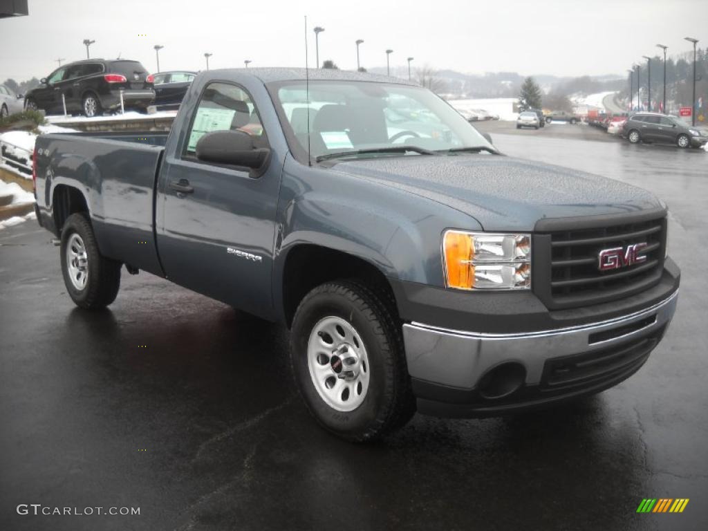 Stealth Gray Metallic 2011 GMC Sierra 1500 Regular Cab 4x4 Exterior Photo #45919689