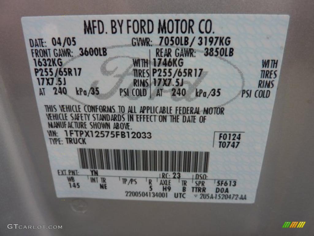 2005 F150 XLT SuperCab - Silver Metallic / Medium Flint Grey photo #14