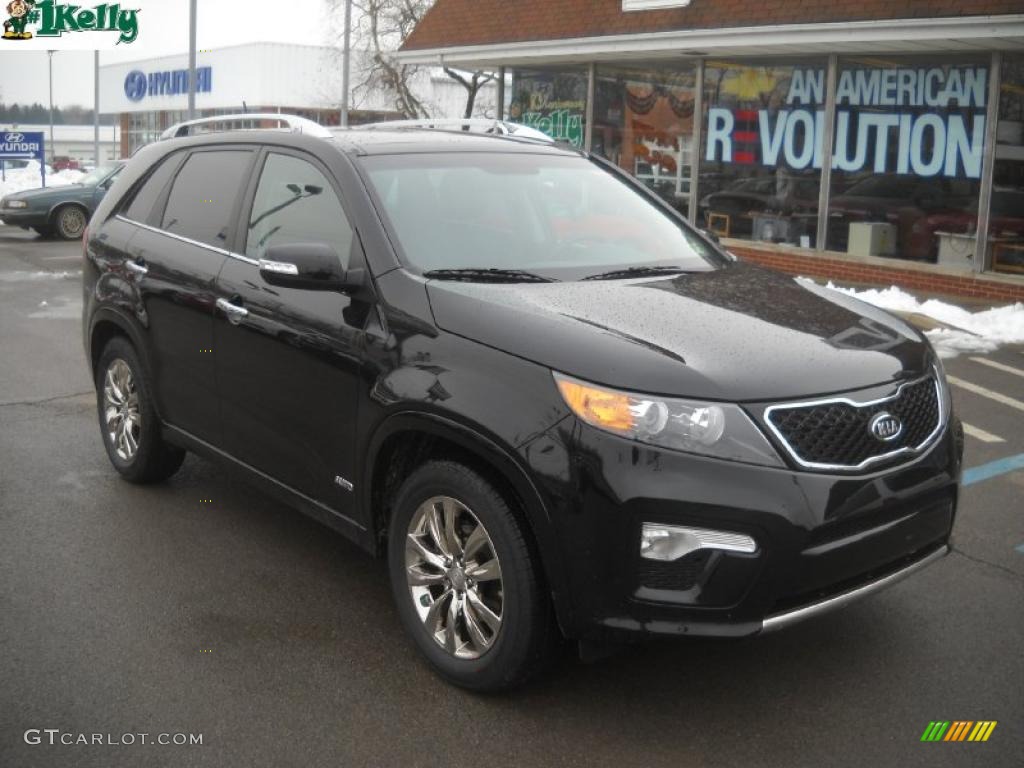 2011 Sorento SX V6 AWD - Ebony Black / Black photo #1